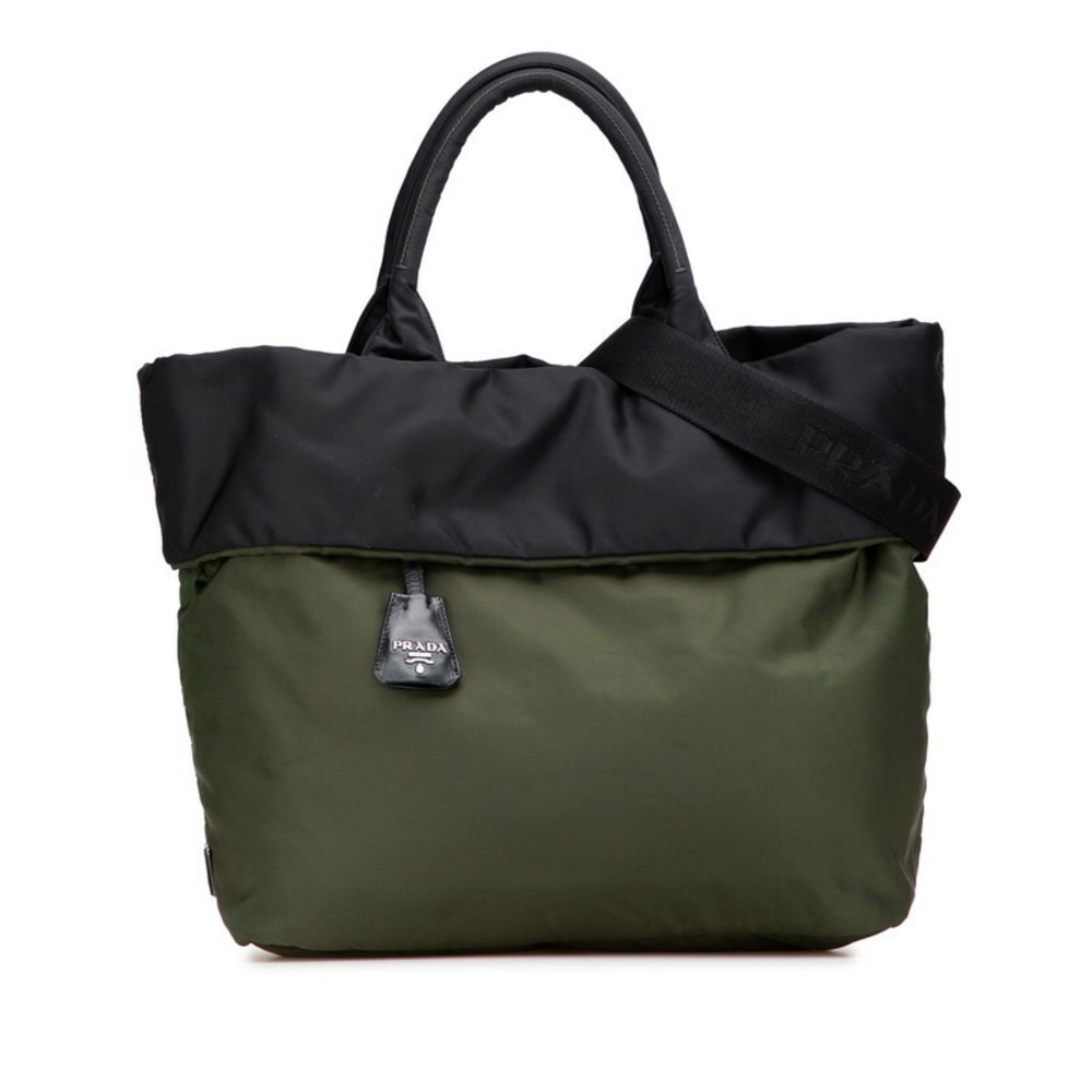 Prada Triangular Logo Plate Reversible Shoulder B… - image 1